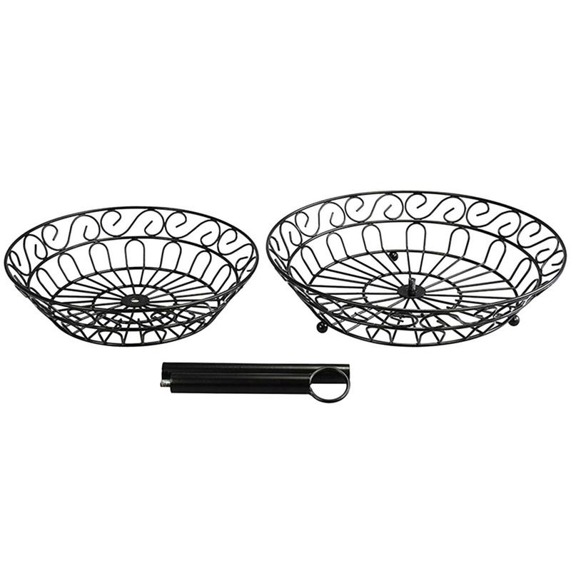 Obstkorb für die Küchentheke, 2 Ebenen, große, abnehmbare Obstkorbschale mit Griff oben, Obstkorb, Gemüse, Arbeitsplatte