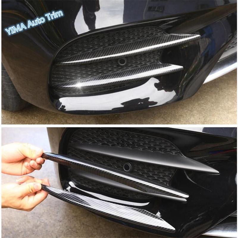 For Mercedes Benz E Class W213 Sport E260 E300 2016 2017 2018 Car Accessories Front Fog Lamp Strips Trim Cover Carbon Fiber