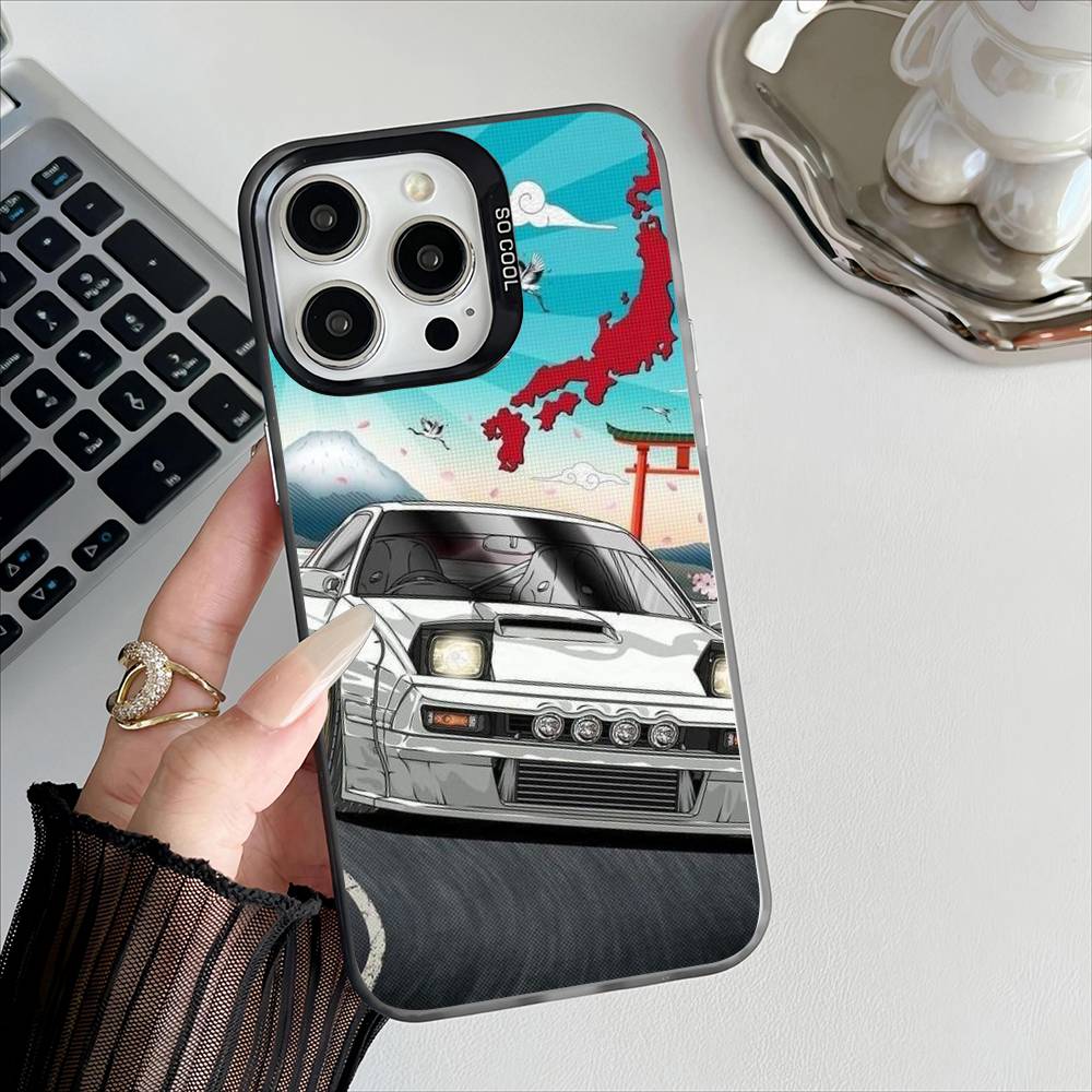 Anime T-Tokyo JDM Phone Case For Apple 11 12 13 14 15 16Pro Max Plus Protect Plating Phone Cover