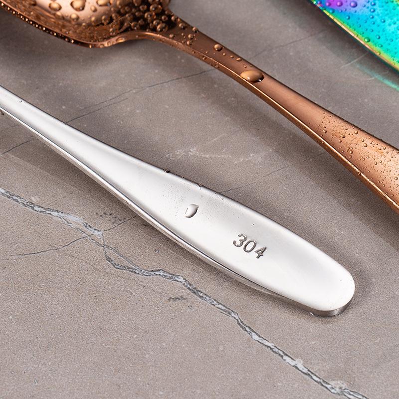 Stainless Steel Coffee Square Head Spoon Long Handle Tea Spoons Hot Drinking Flatware Thickened Dessert Spoons