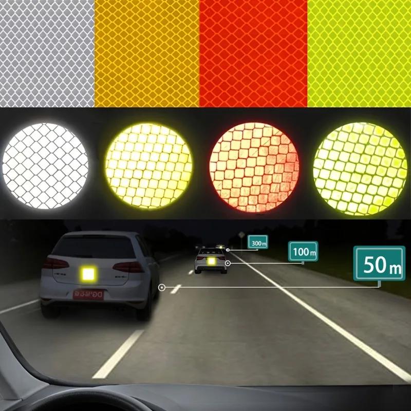 10Pcs Reflective Round Stickers, Reflectors Dot Outdoor Self-Adhesive Reflector Stickers Safety Warning Reflective Tape for Car