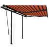 VidaXL Automatic Retractable Awning with Posts Patio Awning Balcony Awning Garden Outdoor Window Shading 3070110