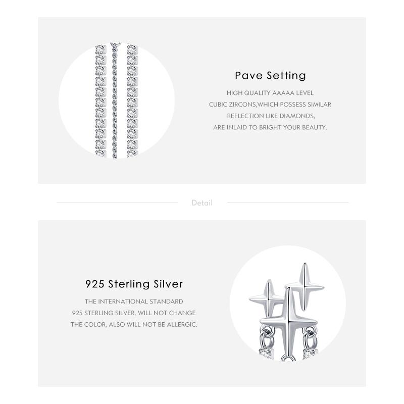 MODIAN Lange Quasten-Ohrringe für Frauen, Hochzeit, echtes 925er Sterlingsilber, funkelnder klarer Zirkonia, baumelnder Ohrring, Luxusschmuck