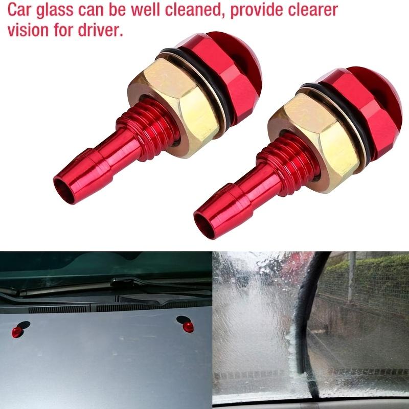 2pcs Universal Aluminum Alloy Wiper Spray Nozzle Car Auto Front Windshield Sprayer Washer Nozzles Kit