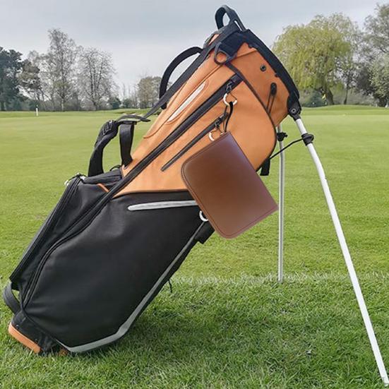 Golf Tools Case Multi-functional Golf Accessories Organizer Bag Faux Leather Large Capacity Golf Ball Tee Rangefinder Brush Holder Pouch