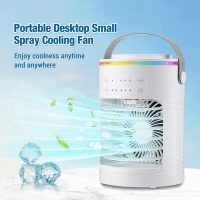 Sprühlüfter Sommerzeitbare Klimaanlage Desktop 600ml Wasserluftkühler Home Office USB Starker Wind Wasserbefeuchter