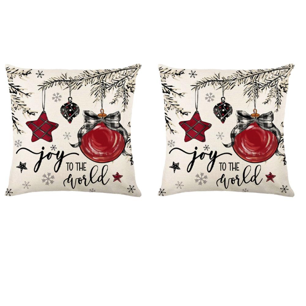 2Pcs 45x45cm Xmas Throw Pillow Case Microfiber Pillow Shell Sofa Pillowcase Children