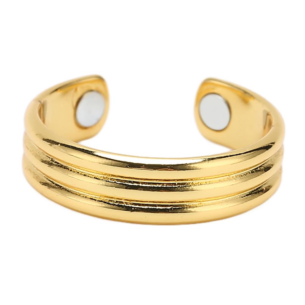 Embossed Gold Color Magnetic Healing Ring Unisex Adjustable Opening Joint Relief Magnetic Ring