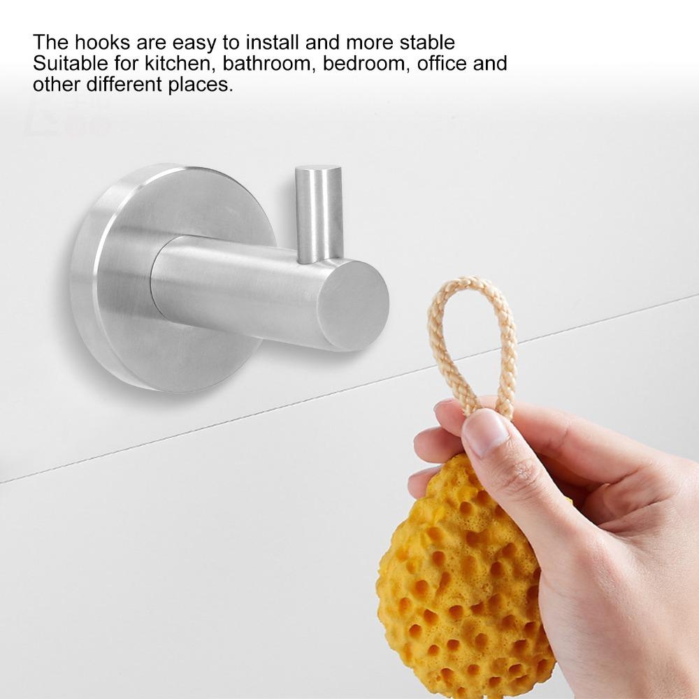 Rust Proof Towel Hanger Hook Silver Coat Hanger Hook Practical Wall Hook Multi-Purpose
