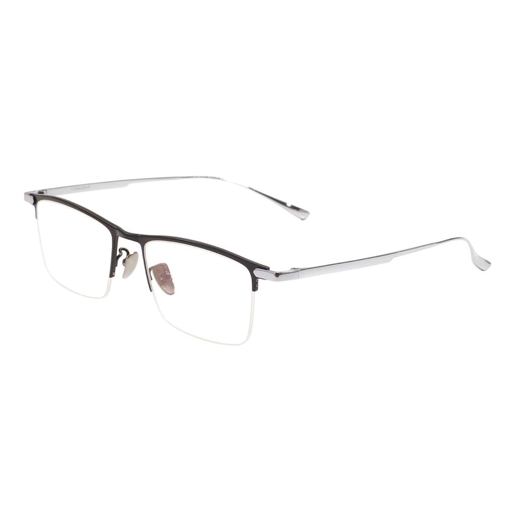 Men's Business High Quality Large Titanium Spectacle Browline Rectangular Half Rim Glasses Frame For Optical Prescription Lenses