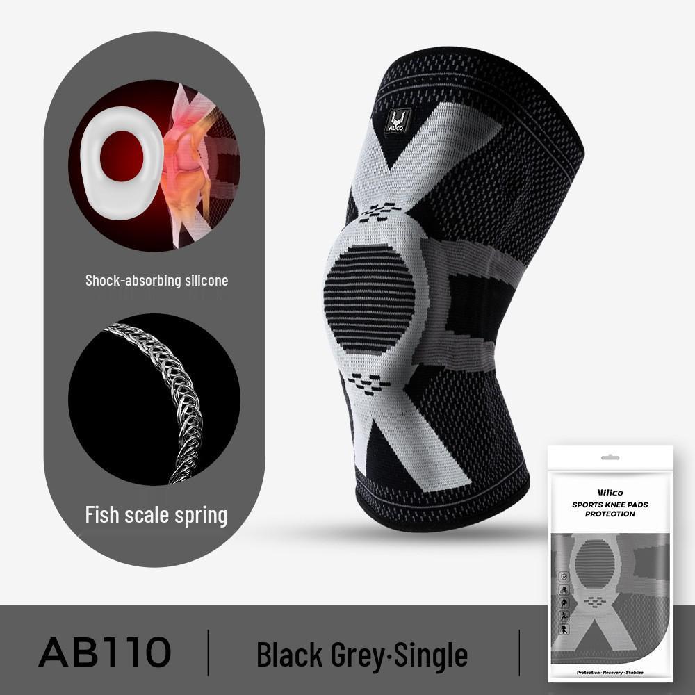 Breathable Silicone Spring Compression Knee Pads for Outdoor Sports & Activities