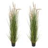 Artificial Grass Plant, 2 Pack 1499mm Horsetail Reed Grass in Pot, Premium PVC Faux Fake Greenery Shrubs Plant for Indoor Outdoor House Home Garden
