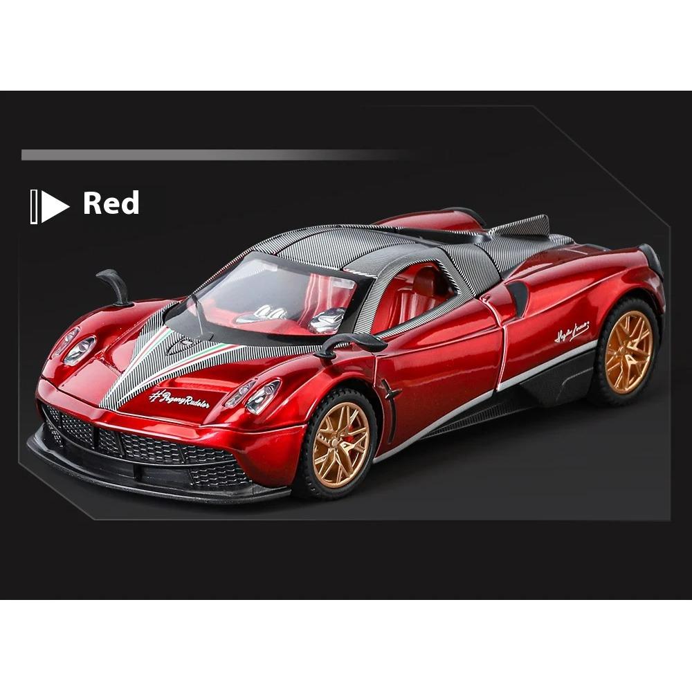 1/32 Pagani Huayra BC Supercar Modellauto aus Metallguss mit statischen Sound- und Lichteffekten, Geburtstagsgeschenk für den Freund