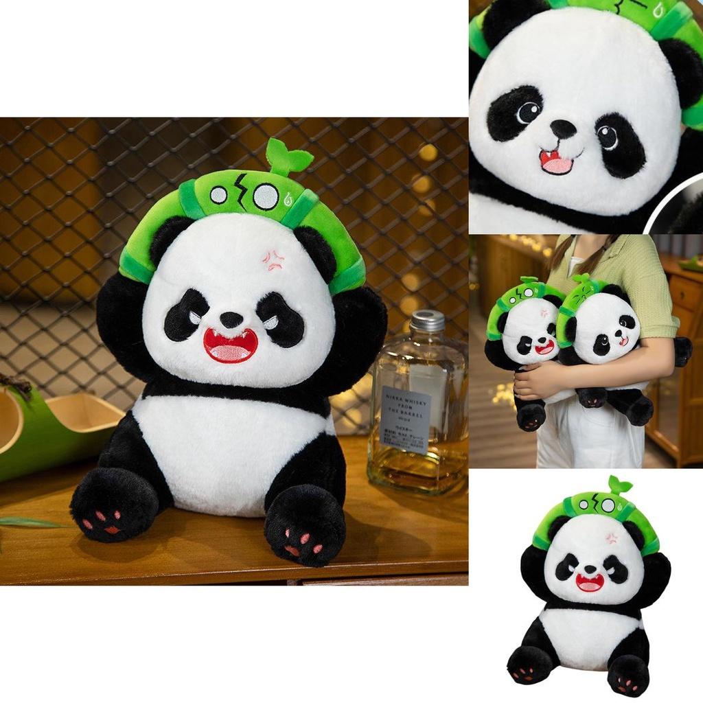 Cute Iron Head Bamboo-breaking Panda Plush Toy Animal Zoo Gift Stuffed Animal Birthday Present Panda Doll Characters)