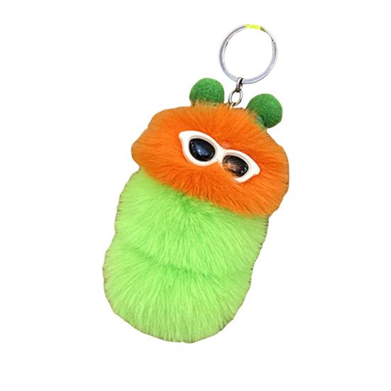 Keychain Pendant Cartoon Plush Caterpillars Charm Key Chain Hanging Ornament Decorative Pendant Wallet Backpack Car Keys