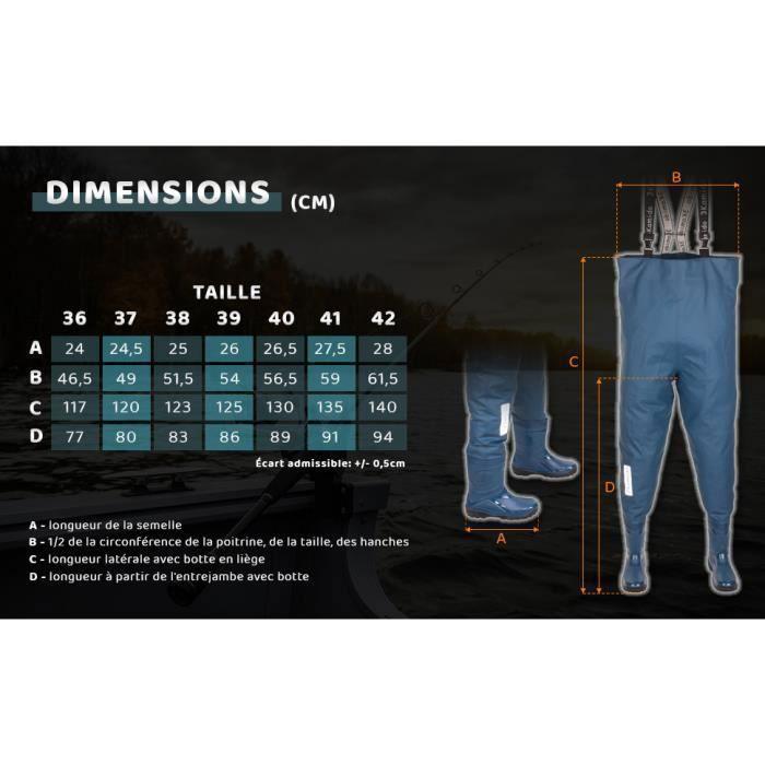 Cuissardes De Pêche - 3KAMIDO - Jeunesse - Imperméables - Bretelles Réglables - Semelle Antidérapante