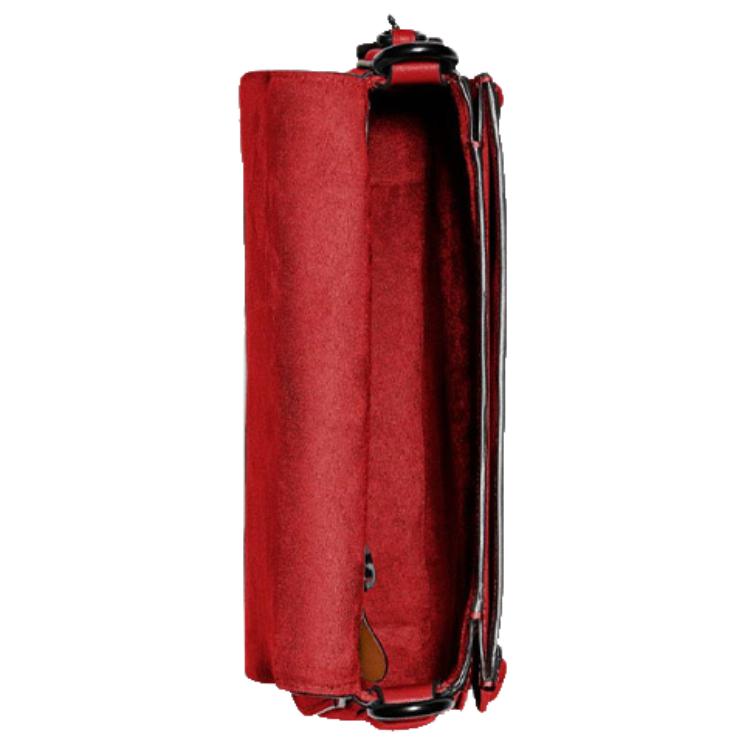 New COACH Beat Leather Saddle Bag, Shoulder Bag, Crossbody Bag Small Size Women's Red C3738-B4TFM