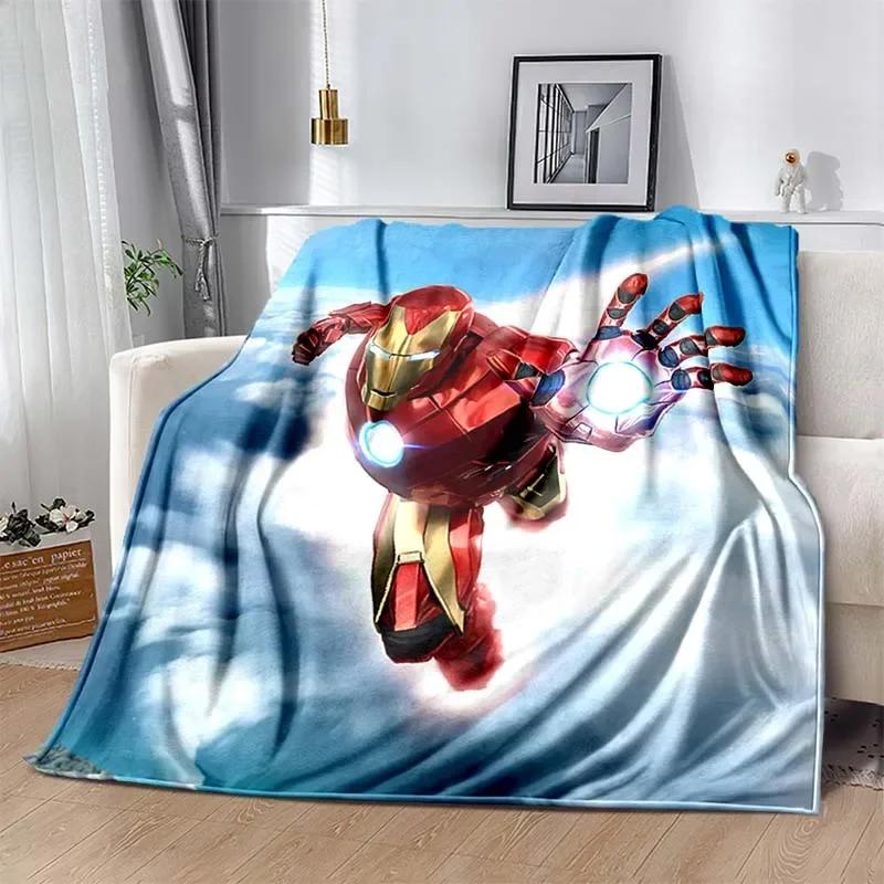 Iron Man Printed Blanket Children Adult Blanket Soft and Warm Bedding for Bed Sofa Outdoor Travel Cover Blanket