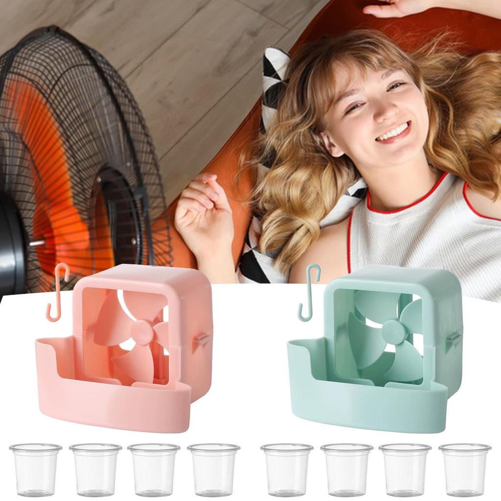 2pc Floor Fan Cooling Attachment Portable Wind Blower Accessory Cooler Device Ice Cooling Artifact for Fan with Hook Indoor Home