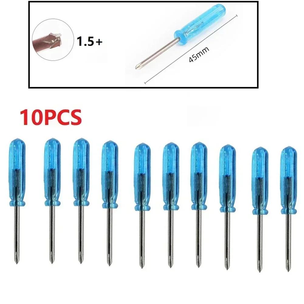 10pcs Mini Slotted Cross Screwdrivers 1.5/2.0/3.0mm Batch Head For Laptop Mobile Phone Wireless Controller Repair Open Tool