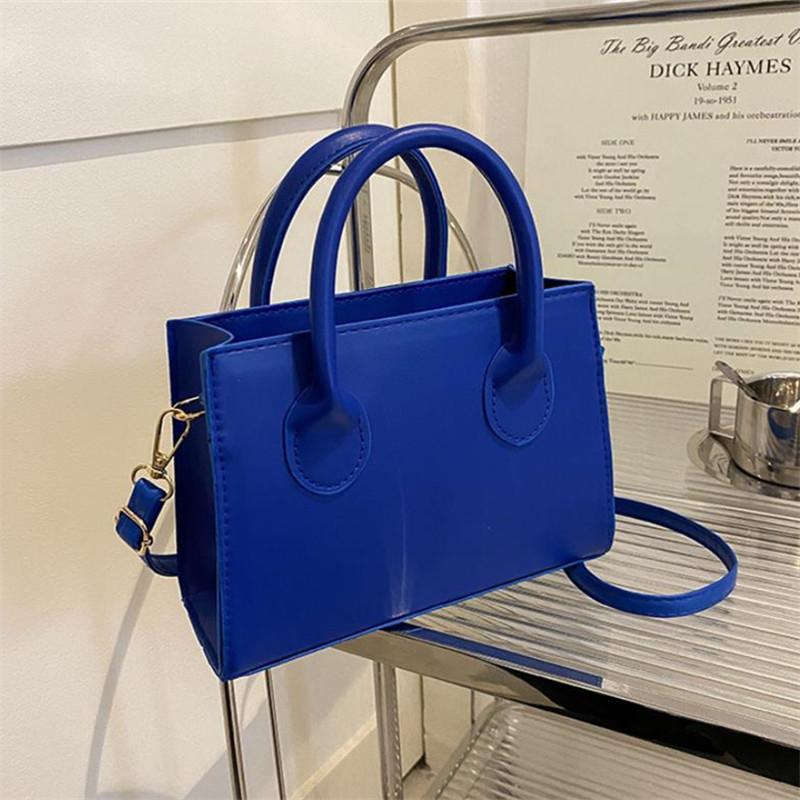 Модная квадратная сумка для женщин, простая мини-сумка через плечо, минималистичная сумка через плечо с верхней ручкой, однотонный кошелек, дизайнерская сумка