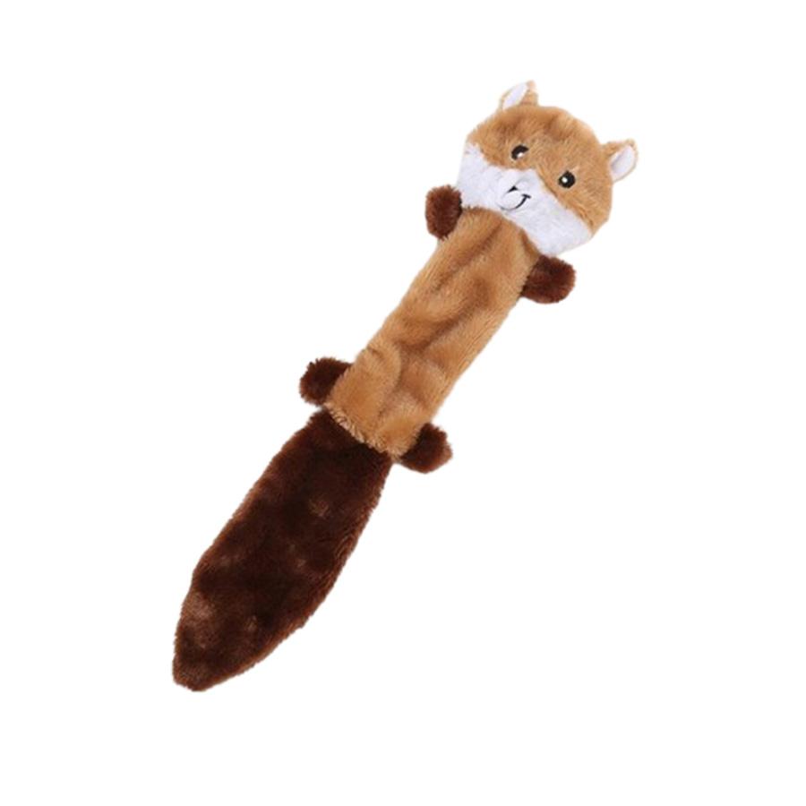 1 Pc Large Dog Toy Bite-Resistant Sound Plush Toy Squirrel, raccoon, fox Cartoon Pet Toy Squeaky Dog Toy For Small Medium Dog