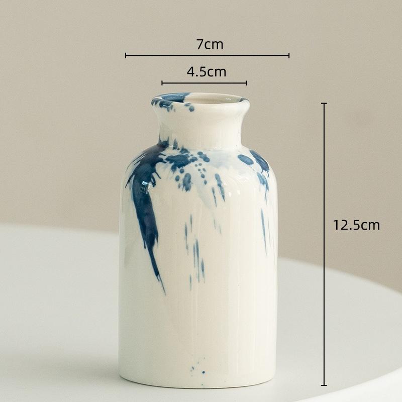 Ceramic Vase Irregular Ink Graffiti Flower Arrangement Accessories Flower Vase Tabletop Handicraft Ornaments Home Decoration