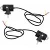 Roczential Set of 2 Motorcycle Fog Lamps, LED, 8-80V, 2 Color Switching, White, Yellow,