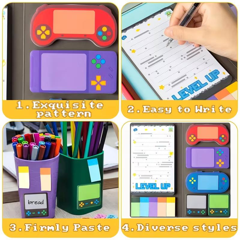 

Game Console-Themed Notepad Set With Rich And Unique Designs, Self-Adhesive Sticky Notes, And Reusable Memo Pads. 1pcs