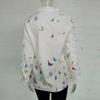 2026 Spring Elegant Long Sleeve Spliced Lace Blouse Women Sweet Print Ruffled Collar Tops White Shirt Loose Clothes 30642
