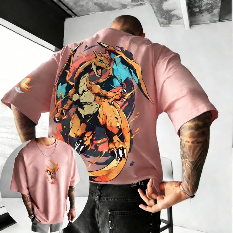 Pok é mon Anime Printed T-shirt Outdoor Training Fitness Men's Sportswear