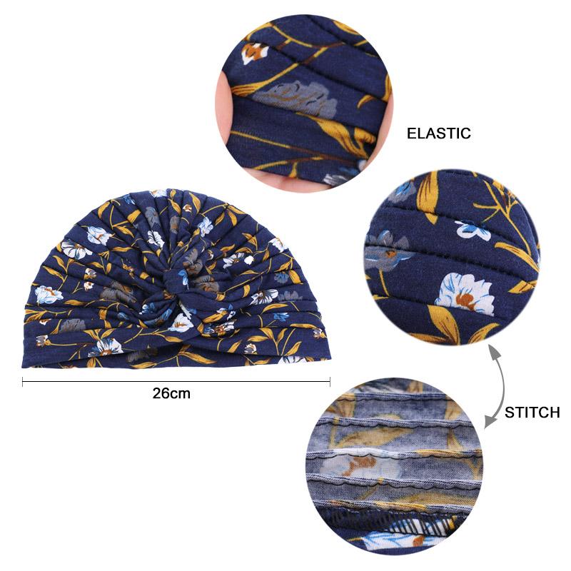New Flower Print Knot Turban Hat Bandana Cancer Chemo Beanies Headwrap Caps Bonnet Elastic Hair Headband Inner hijabs turbante