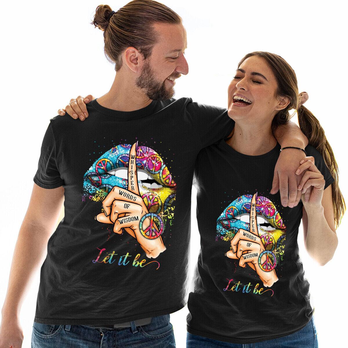 

Whisper Words Of Wisdom Let Peace Signal Dripping Lips Unisex 100% Cotton T-shirt Mens Tees Top Top #E S