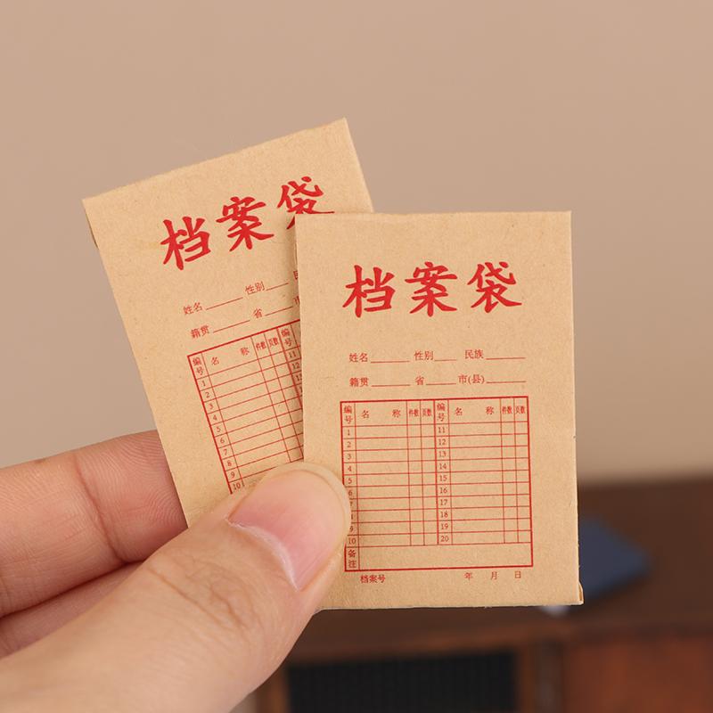 1/12 Dollhouse Simulation Kraft Paper Document Bags Dollhouse Study Office School Stationery Decoration Dolls House Accessories