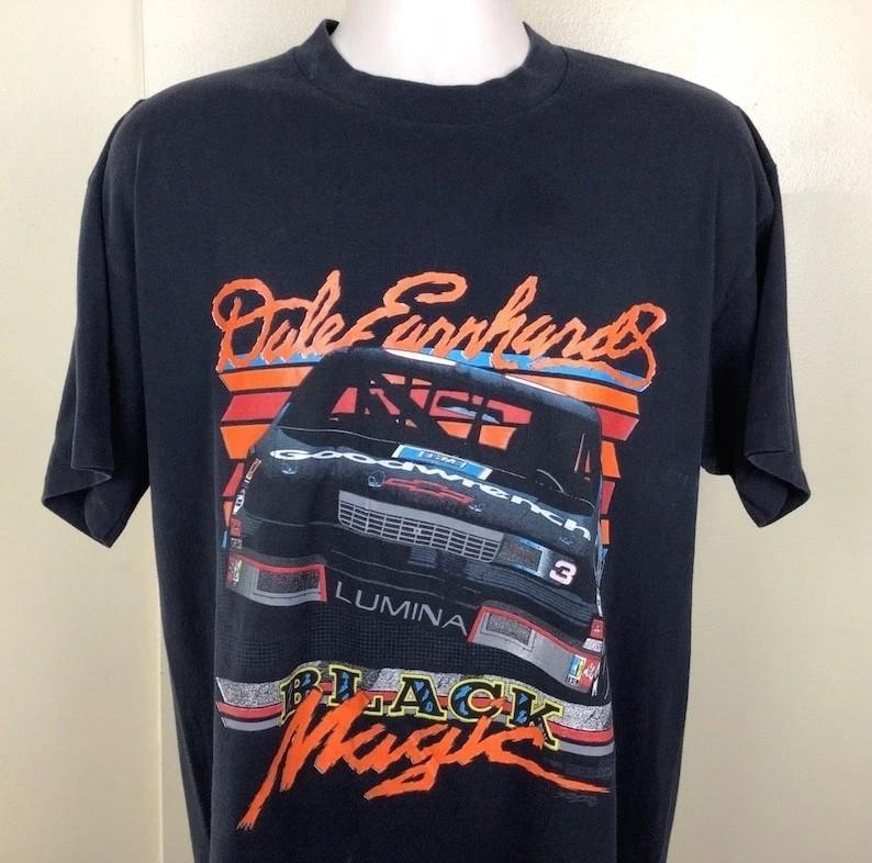Vtg Nascar 1990 Dale Earnhardt Black Magic Unisex T-Shirt Reprint S-5XL XXL