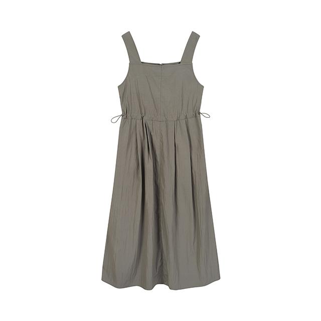 LAP Waist-Tight Sleeveless Long Dress Ar2Wo468