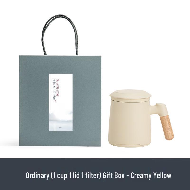 Chaxun Pingfan Ceramic Tea Infuser Mug with Lid