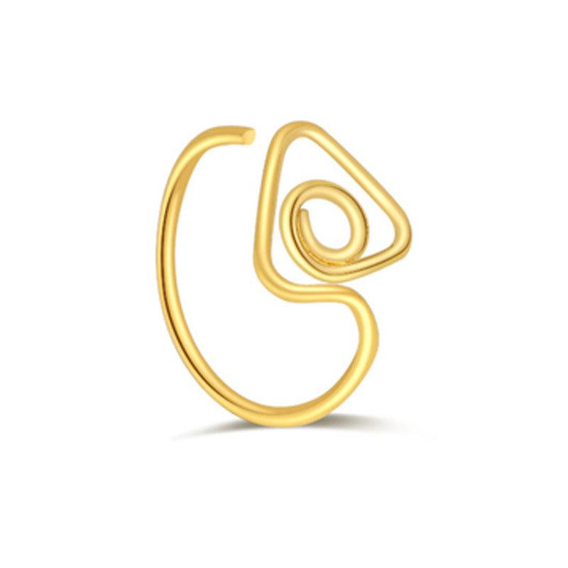 Winding Special-Shaped Nose Ring Music Note Love Shape Design Gold Special-Shaped Niche Nose Ring Ear Cartilage Clip