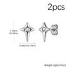 Fashion Hip Hop Cubic Zircon Star Small Stud Earrings for Men Simple Stainless Steel Pierced Earrings Hypoallergenic Jewelry