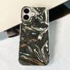 Elegante Custodia Argentata con Effetto Acqua per iPhone 17 11 12 13 14 15 16 Pro Max 16 Plus Custodie Posteriore in Silicone Galvanizzato