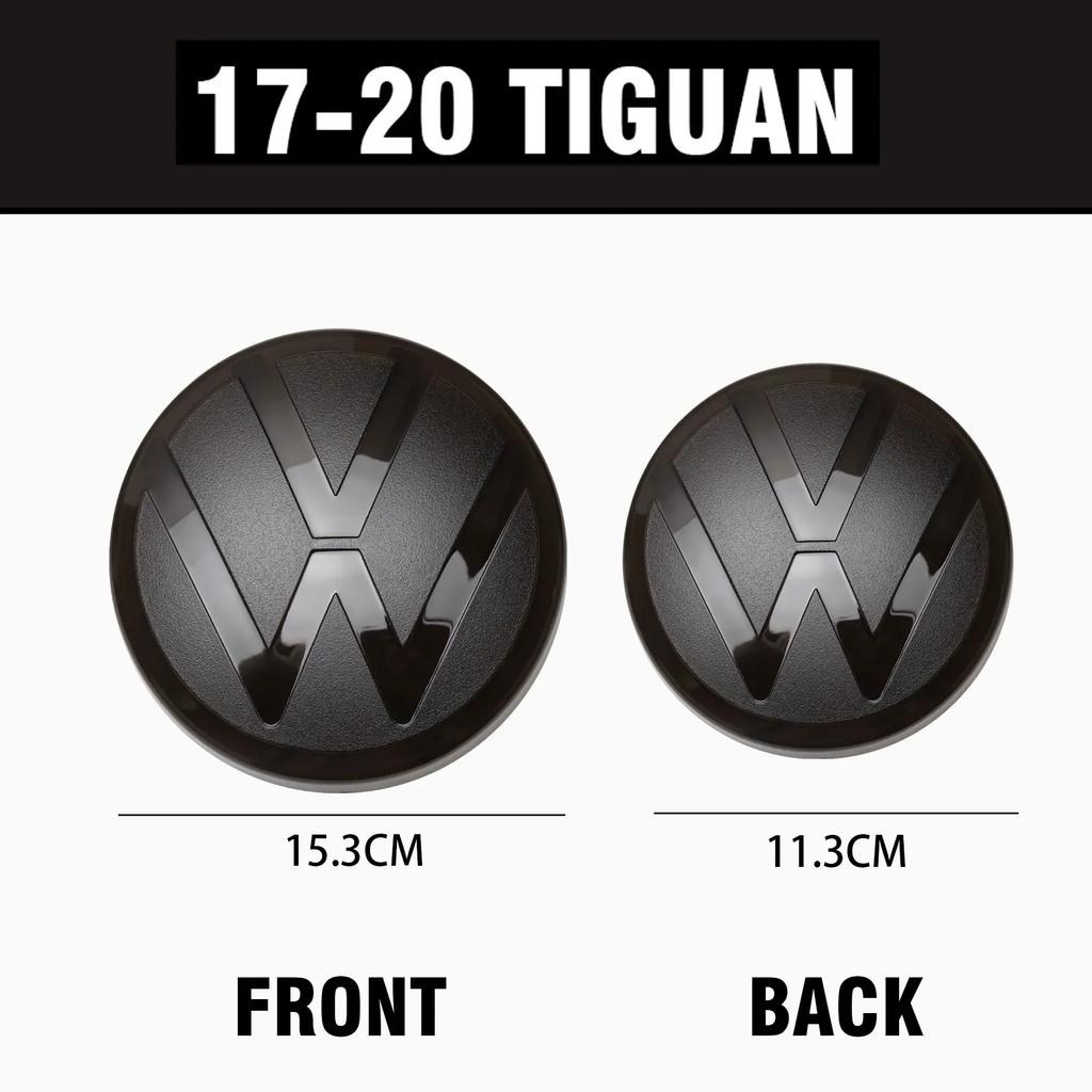 GJWPC1 1Set Car Front Radiator Grille Logo Sticker Rear Trunk Lid Badge Cover For Volkswagen VW Tiguan 2017 2018 2019 2020 2022-2023