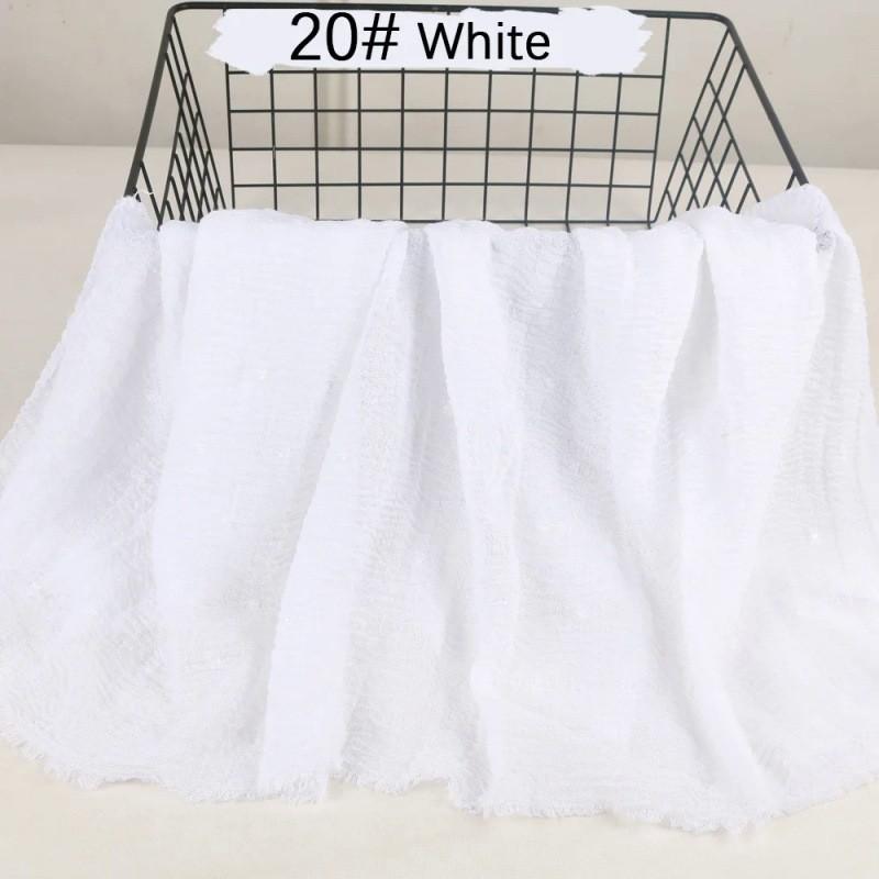 

Lightweight Cotton Linen Wrap With Twisted Edges For Spring And Summer Fashion White