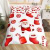 Christmas Candy Duvet Cover Set Comfortable Exquisite And Beautiful Bedding Decorations Suitable For Children Kids And Adults