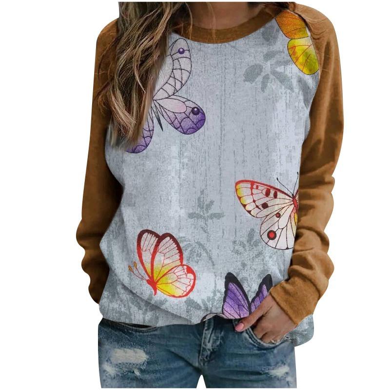 Women's hoodie 3D digital printed round neck hoodie with shoulder inserts for autumn winter women's wear