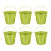 PATIKIL Small Metal Buckets with 6pcs Mini Galvanized Buckets for Party Green 7"x6.4" Handles, Crafts, Favors, Decorations,