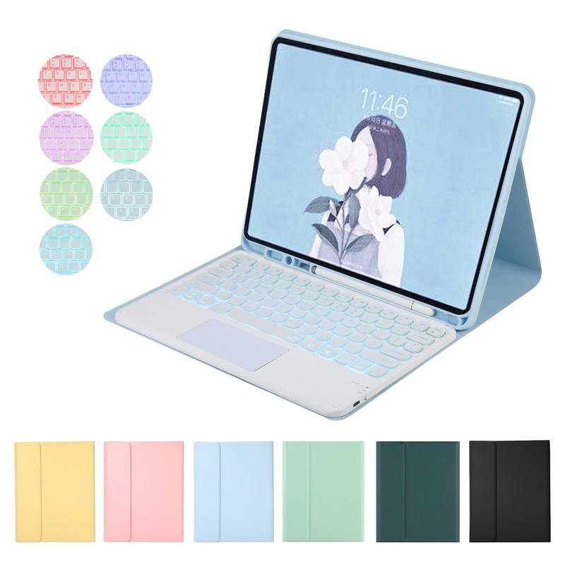 Bluetooth Keyboard Case With Backlit Keys IPad 10th 11th Gen Air 4 10.9 Inch Pro 11 Stand Cover PU Leather Full