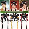 Ancient Hanfu Wig Accessory Set: Sweet Hair Bun with Tassel Flower Headdress for Women