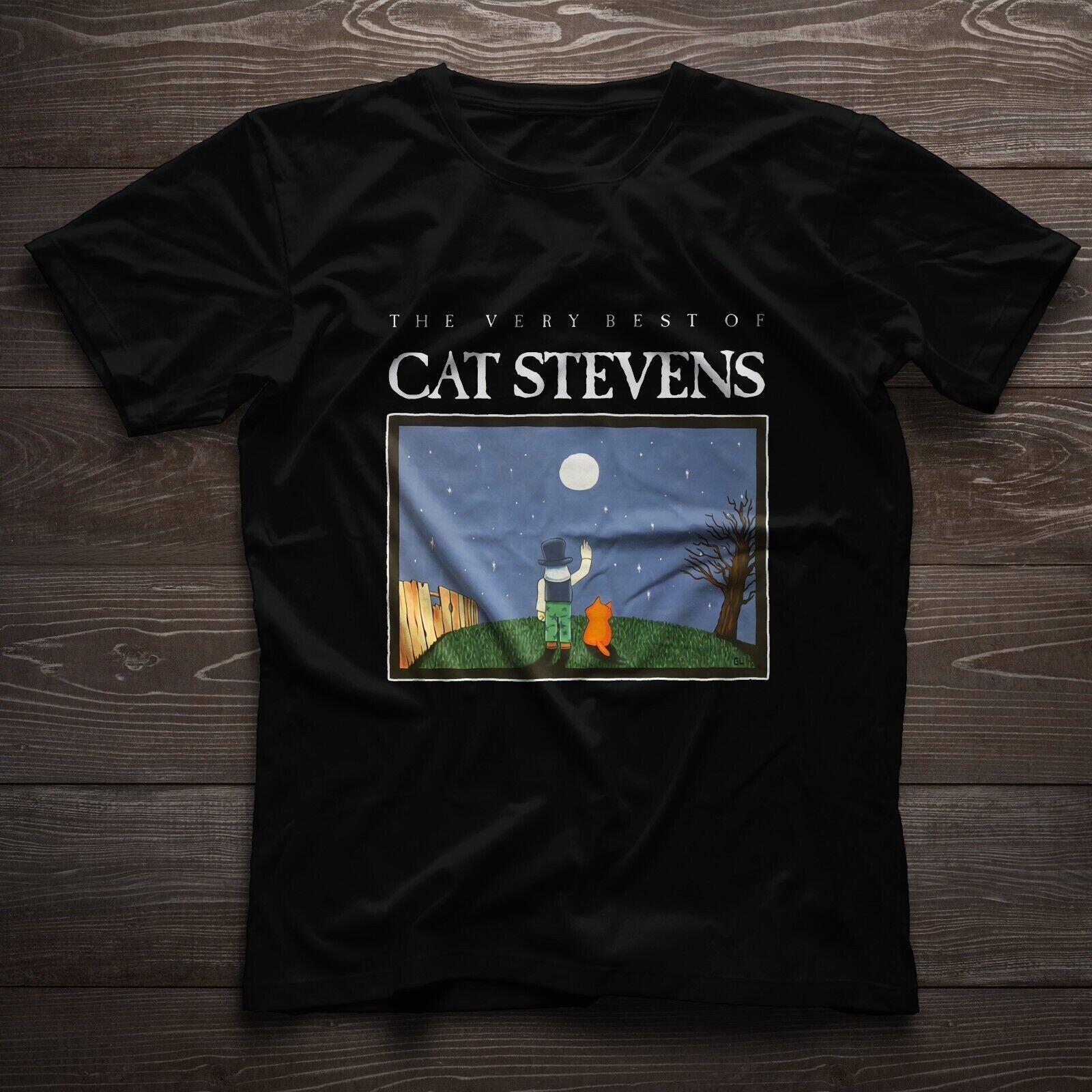 Cat Stevens The Very Best of Cat Stevens Cotton Black Full Size Shirt CM030 S