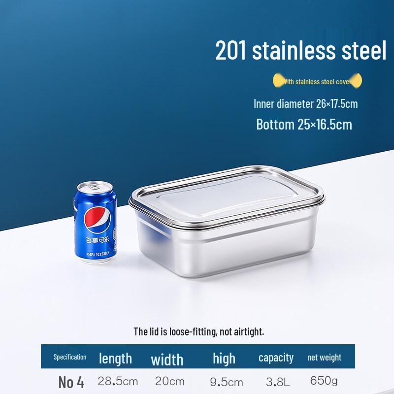 Stainless Steel Rectangular Food Storage Container