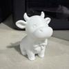 Yousheng 3D Printed Cow Figurine with Bow Tie, Cute Calf Statue, Minimalist Animal Model, Smiling Cow Ornament for Home Office Decor Gift